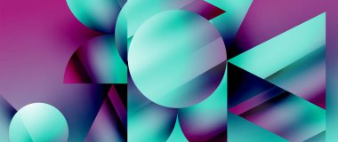 Birbirine kenetlenmiş üçgenler ve dairelerden oluşan büyüleyici soyut arkaplan, hem zerafet hem de modernlik saçan şaşırtıcı şekiller ve desenler oluşturur.