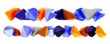 Düşük-polyester üçgenlerden inşa edilmiş geometrik üç boyutlu şekillere sahip modern ve şık bir arka plan, çağdaş tasarımlar için mükemmel.