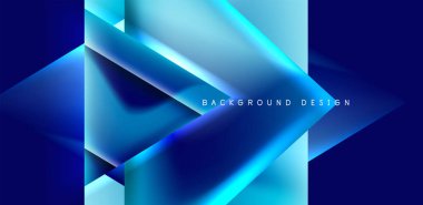 Örtüler, şablonlar, el ilanları, broşürler, afişler için üstüste binen üçgenler ve sıvı gradyanlarla soyut fırın