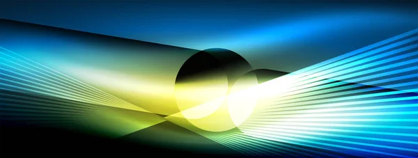 Neon Ljus Glödande Linje Vektorer Vibrerande Färger Snygga Linjer Fängslande — Stock vektor