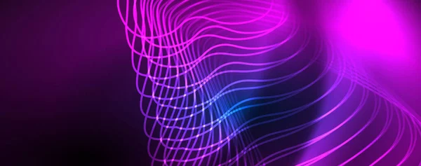 Блестящие Неоновые Волны Динамическое Электрическое Движение Энергия Концепция Скорости Векторная — стоковый вектор