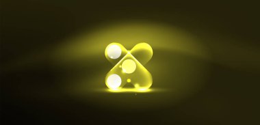 Soyut parlak neon ışıklı tekno daireler arka planı