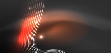 Soyut arkaplan neon dalgası. Duvar kağıdı, afiş, arkaplan, iniş sayfası, duvar resimleri, davetiyeler, posterler için yüksek teknoloji tasarımı