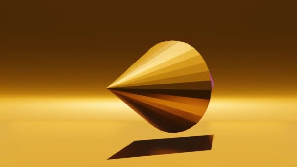 Abstract Render Motion Graphics Metallic Cone Looping Animation Background — Stock Video