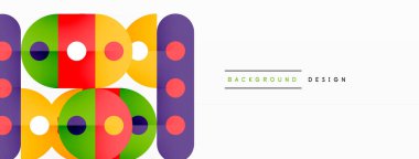 Basit daireler ve yuvarlak elementler deseni. Minimalist tasarım geometrik iniş sayfası. İş, teknoloji, bilim veya baskı tasarımı için yaratıcı bir kavram