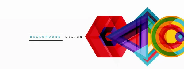 Diseño Abstracto Vectores Combina Triángulos Hexágonos Círculos Creando Una Composición — Vector de stock
