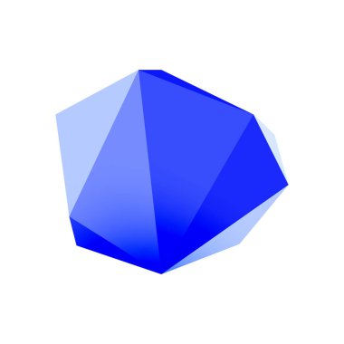 Soyut düşük polyester taş tasarımı. Geometrik 3d vektör tasarım ögesi