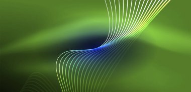 Soyut arkaplan neon dalgası. Duvar kağıdı, afiş, arkaplan, iniş sayfası, duvar resimleri, davetiyeler, posterler için yüksek teknoloji tasarımı