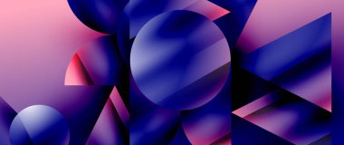 Birbirine kenetlenmiş üçgenler ve dairelerden oluşan büyüleyici soyut arkaplan, hem zerafet hem de modernlik saçan şaşırtıcı şekiller ve desenler oluşturur.