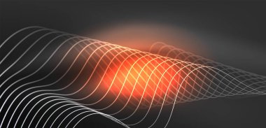 Soyut arkaplan neon dalgası. Duvar kağıdı, afiş, arkaplan, iniş sayfası, duvar resimleri, davetiyeler, posterler için yüksek teknoloji tasarımı