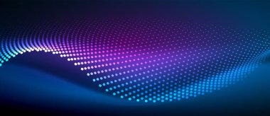 Pürüzsüz ve şık bir tasarım. Mavi pürüzsüz neon bir dalga. Karanlık bir arkaplanda parlıyor.