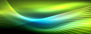 Neon ışıklı çizgi vektörleri: canlı renkler, parlak çizgiler. Neon tabelalardan esinlenerek büyüleyici bir tasarım. Web siteleri, reklamlar ve daha fazlası için elektrik enerjisi