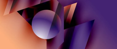 Birbirine kenetlenmiş üçgenler ve dairelerden oluşan büyüleyici soyut arkaplan, hem zerafet hem de modernlik saçan şaşırtıcı şekiller ve desenler oluşturur.