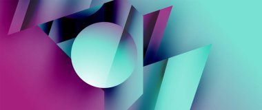 Birbirine kenetlenmiş üçgenler ve dairelerden oluşan büyüleyici soyut arkaplan, hem zerafet hem de modernlik saçan şaşırtıcı şekiller ve desenler oluşturur.