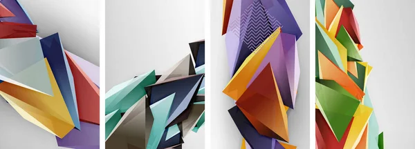 3D三角形ベクトル抽象背景 バナー ランディングページ 壁アート 招待状 プリントのビジネスや技術デザイン — ストックベクタ