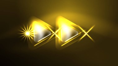 Karanlıkta ışık efektli tekno neon üçgenler