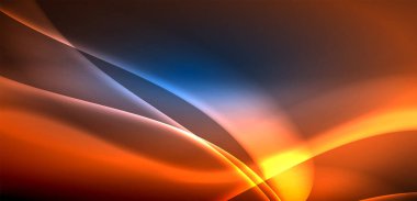 Neon ışıklarının ruhani parıltısında dinamik dalgalar. Hareket akışkanlığı ile neonun ışıl ışıl cazibesini birleştiren kavram, hem canlılığı hem de gelecekteki karmaşıklığı somutlaştıran büyüleyici arka plan.