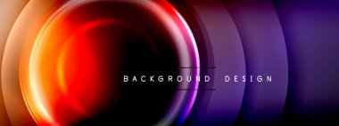 Çember çizgileri ve baloncuklar ışık ve gölge efektleriyle parlayan etki eğiminde. Işık, gölge ve derinliğin dinamik etkileşimi. Gelecekçi ve ritmik teknoloji tasarımı