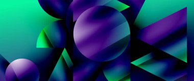 Birbirine kenetlenmiş üçgenler ve dairelerden oluşan büyüleyici soyut arkaplan, hem zerafet hem de modernlik saçan şaşırtıcı şekiller ve desenler oluşturur.