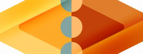 Trendy Minimal Geometric Abstract Background Triangles Squares Circles Bright Colors — Vetor de Stock