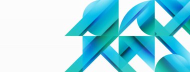 Gradyan renk üçgenleri ve beyaz daireler. Dinamik karışım büyüleyici görsel etki yaratıyor. Dijital tasarımlar, sunumlar, web sitesi afişleri, sosyal medya paylaşımları için geometrik arkaplan