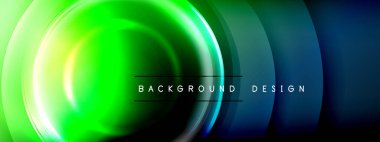 Çember çizgileri ve baloncuklar ışık ve gölge efektleriyle parlayan etki eğiminde. Işık, gölge ve derinliğin dinamik etkileşimi. Gelecekçi ve ritmik teknoloji tasarımı