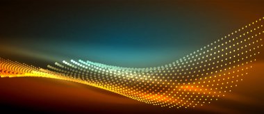 Pürüzsüz bir neon dalgası içeren parlak ve şık bir tasarım. Karanlık bir arkaplanda parlıyor. Her projeye modern ve keskin bir dokunuş eklemek için mükemmel.