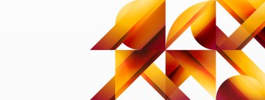 Gradyan renk üçgenleri ve beyaz daireler. Dinamik karışım büyüleyici görsel etki yaratıyor. Dijital tasarımlar, sunumlar, web sitesi afişleri, sosyal medya paylaşımları için geometrik arkaplan