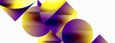 Minimalizm, gradyan cazibesiyle buluşur. Geometrik şekiller sakin bir arka planda birbirine dolanır. İnce renkler birleşir, dinamik bir tuval oluşturur, modern estetiğin kanıtıdır.