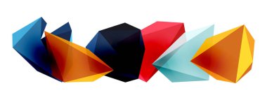 Düşük-polyester üçgenlerden inşa edilmiş geometrik üç boyutlu şekillere sahip modern ve şık bir arka plan, çağdaş tasarımlar için mükemmel.