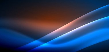 Neon ışıklarının ruhani parıltısında dinamik dalgalar. Hareket akışkanlığı ile neonun ışıl ışıl cazibesini birleştiren kavram, hem canlılığı hem de gelecekteki karmaşıklığı somutlaştıran büyüleyici arka plan.