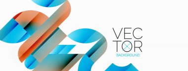 Dinamik soyut vektör arkaplanı. Dairelerin, karelerin ve üçgenlerin uyumlu birleşimi. Geometrik elementler büyüleyici bir zemin oluşturmak için birbirine dolanır. Her şekil biçimlerin kaleydoskopuna katkıda bulunur