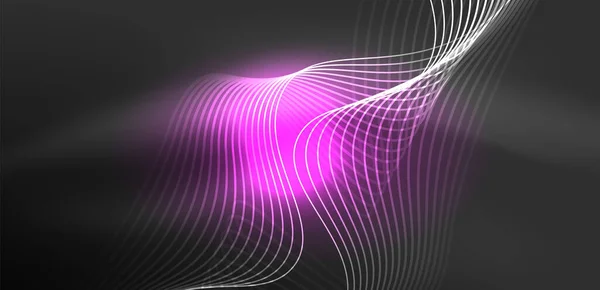 抽象的な背景ネオン波 バナー ランディングページ 壁アート 招待状 プリント ポスターのハイテクデザイン — ストックベクタ