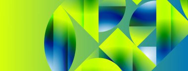 Minimalizm, gradyan cazibesiyle buluşur. Geometrik şekiller sakin bir arka planda birbirine dolanır. İnce renkler birleşir, dinamik bir tuval oluşturur, modern estetiğin kanıtıdır.