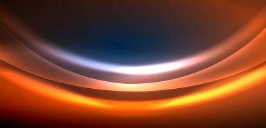 Neon ışıklarının ruhani parıltısında dinamik dalgalar. Hareket akışkanlığı ile neonun ışıl ışıl cazibesini birleştiren kavram, hem canlılığı hem de gelecekteki karmaşıklığı somutlaştıran büyüleyici arka plan.