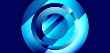 Parlak yüzeyi ve ışığı olan daireler ve gölge efektleri soyut arka plan. Kapaklar, şablonlar, el ilanları, afişler, broşürler, afişler için şablon