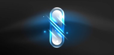 Soyut arkaplan parlayan neon ışıklı geometrik şekiller. Duvar kağıdı, bayrak, arkaplan, kart, kitap illüstrasyonu, iniş sayfası için uzay kozmik ya da sihirli enerji vektör duvar kağıdı