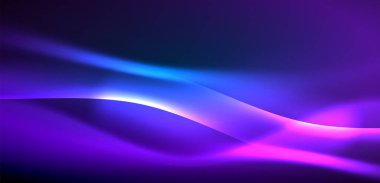 Neon ışıklarının ruhani parıltısında dinamik dalgalar. Hareket akışkanlığı ile neonun ışıl ışıl cazibesini birleştiren kavram, hem canlılığı hem de gelecekteki karmaşıklığı somutlaştıran büyüleyici arka plan.