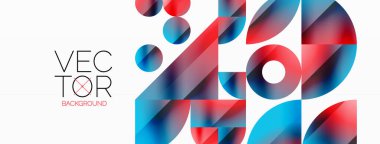 Vektör arkaplanı. Minimalist geometrik arkaplan daireler ve şekillerle süslenmiş. Dijital tasarımlar, sunumlar, web sitesi afişleri, sosyal medya paylaşımları için yaratıcılığı davet eden soyut sanat