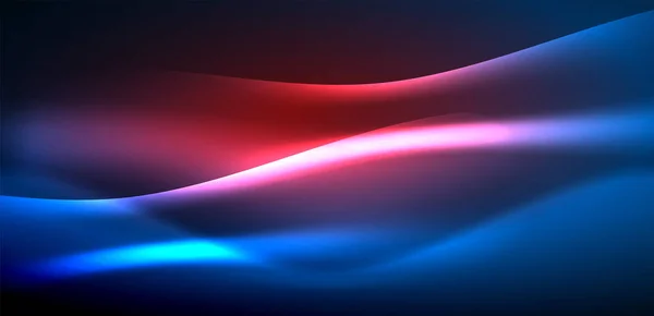 Dynamische Golven Etherische Gloed Van Neon Lichten Concept Combineert Vloeibaarheid — Stockvector