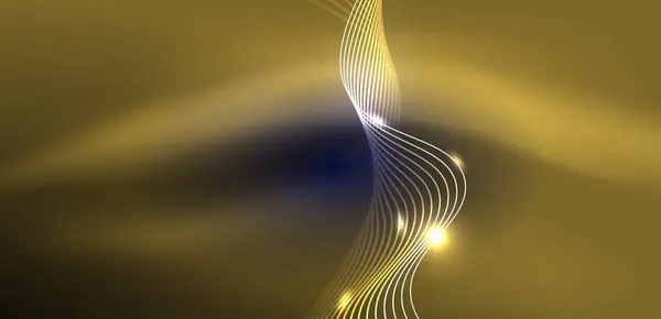 Абстрактная Неоновая Волна Tech Дизайн Обоев Баннер Фон Целевая Страница — стоковый вектор