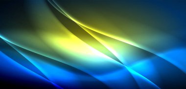 Neon ışıklarının ruhani parıltısında dinamik dalgalar. Hareket akışkanlığı ile neonun ışıl ışıl cazibesini birleştiren kavram, hem canlılığı hem de gelecekteki karmaşıklığı somutlaştıran büyüleyici arka plan.