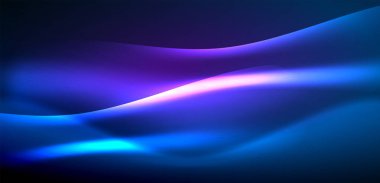 Neon ışıklarının ruhani parıltısında dinamik dalgalar. Hareket akışkanlığı ile neonun ışıl ışıl cazibesini birleştiren kavram, hem canlılığı hem de gelecekteki karmaşıklığı somutlaştıran büyüleyici arka plan.