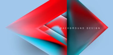 Örtüler, şablonlar, el ilanları, broşürler, afişler için üstüste binen üçgenler ve sıvı gradyanlarla soyut fırın