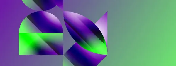 Modelo Gradiente Sereno Círculos Triângulos Misturam Perfeição Minimalista Fusão Suave — Vetor de Stock