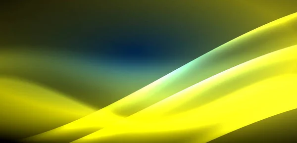 Ondes Dynamiques Dans Lueur Éthérée Des Néons Concept Fusionne Fluidité — Image vectorielle