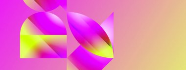 Serene gradyan şablonu. Çemberler ve üçgenler minimalist mükemmellikte karışıyor. Biçim ve renklerin nazik bir şekilde birleşmesi dengeli ama büyüleyici bir zemin oluşturur, modern karmaşıklığı somutlaştırır.