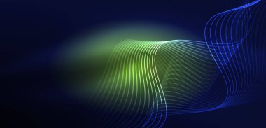 Soyut arkaplan neon dalgası. Duvar kağıdı, afiş, arkaplan, iniş sayfası, duvar resimleri, davetiyeler, posterler için yüksek teknoloji tasarımı