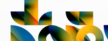 Çemberler ve çeşitli şekiller birleşerek çağdaş zemin oluşturarak yaratıcılığı ateşliyor. Dijital tasarımlar, sunumlar, web sitesi afişleri, sosyal medya paylaşımları için tasarım