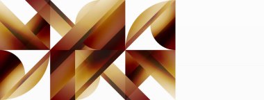 Canlı eğimli üçgenler ve beyaz üzerinde daireler. Dijital tasarımlar, sunumlar, web sitesi afişleri, sosyal medya paylaşımları için şekillerin büyüleyici birleşimi